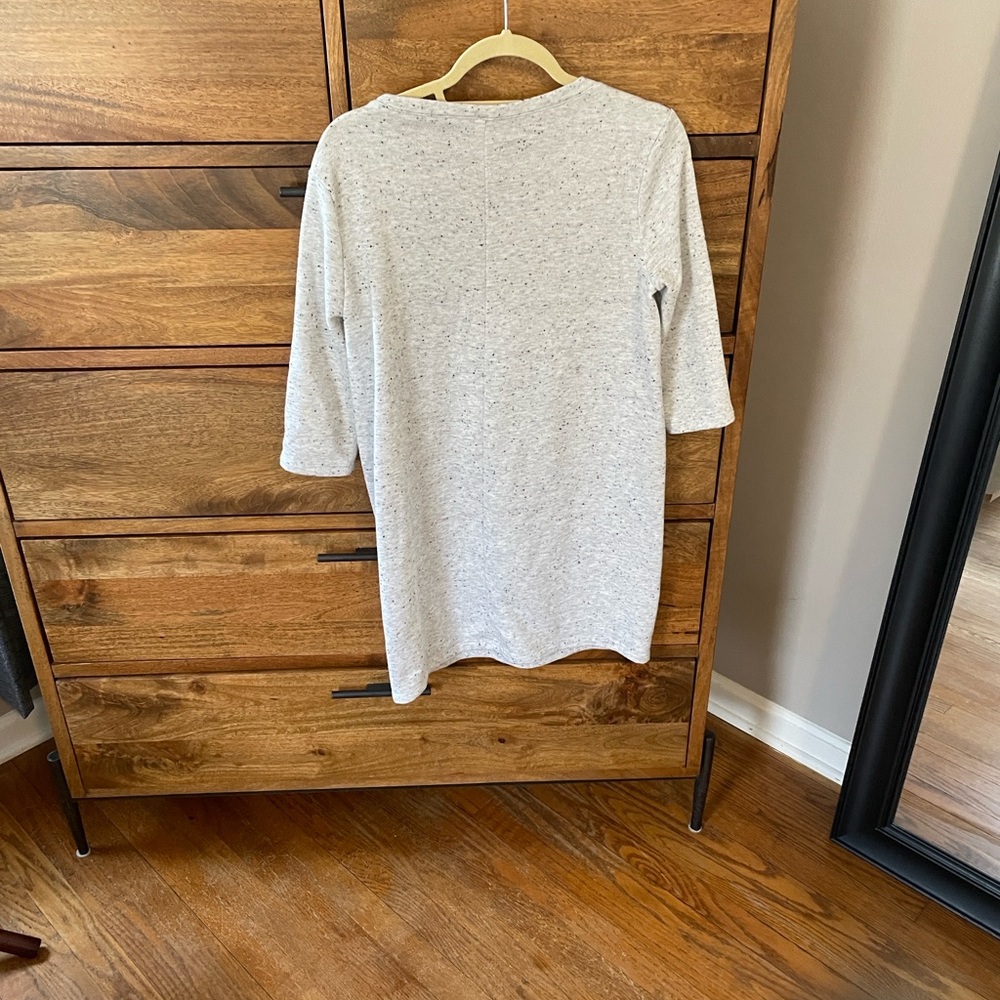 Old Navy Gray Speckled 3/4 Sleeve Dress - Picture 3 of 5